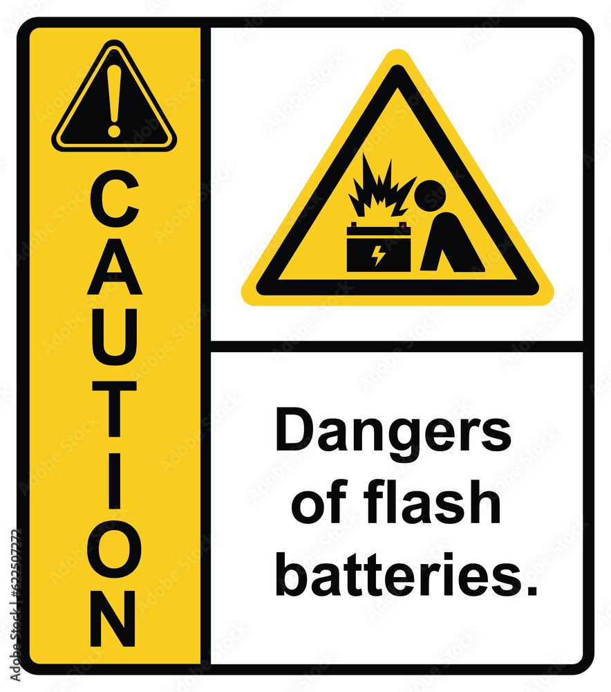 Do not approach the ARC flash battery.Caution Sign. Do not approach the ARC flash battery.Caution Sign.
