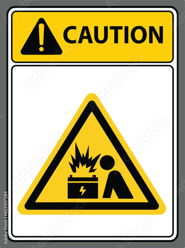 Do not approach the ARC flash battery.Caution Sign.