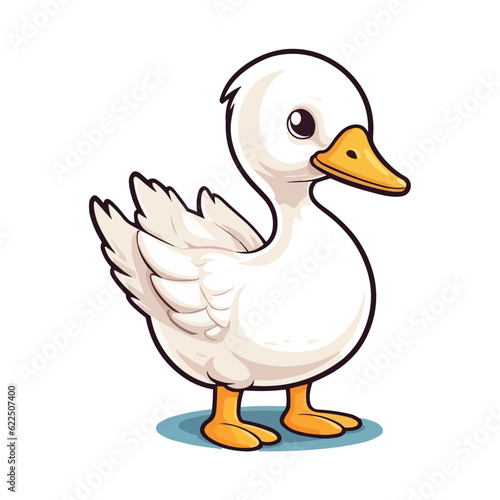 Cute Goose Cartoon Character: Perfect for Children's Farm-themed Designs and Nature-inspired Creations