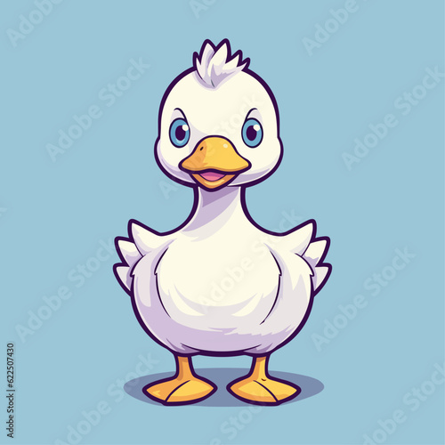 Cute Goose Cartoon Character: Perfect for Children's Farm-themed Designs and Nature-inspired Creations