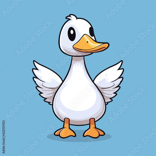 Cute Goose Cartoon Character: Perfect for Children's Farm-themed Designs and Nature-inspired Creations