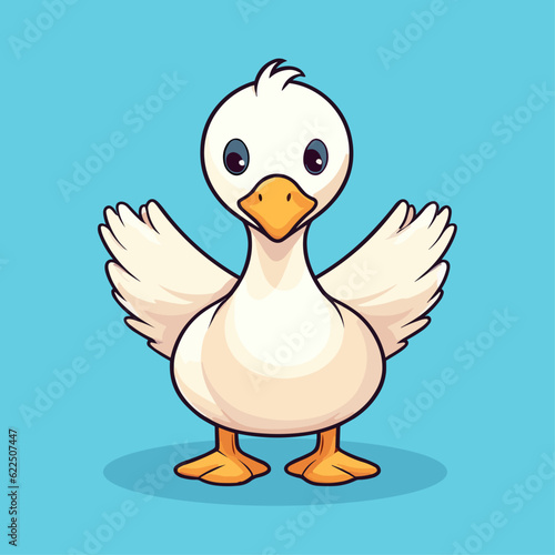 Cute Goose Cartoon Character: Perfect for Children's Farm-themed Designs and Nature-inspired Creations