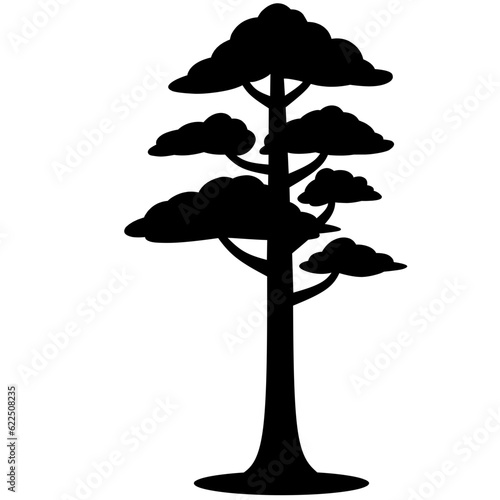 Tree icon vector illustration. Tree silhouette for icon, symbol or sign. Single tree symbol for design about plant, forest, nature, environment and ecology. Simple single icon of plant