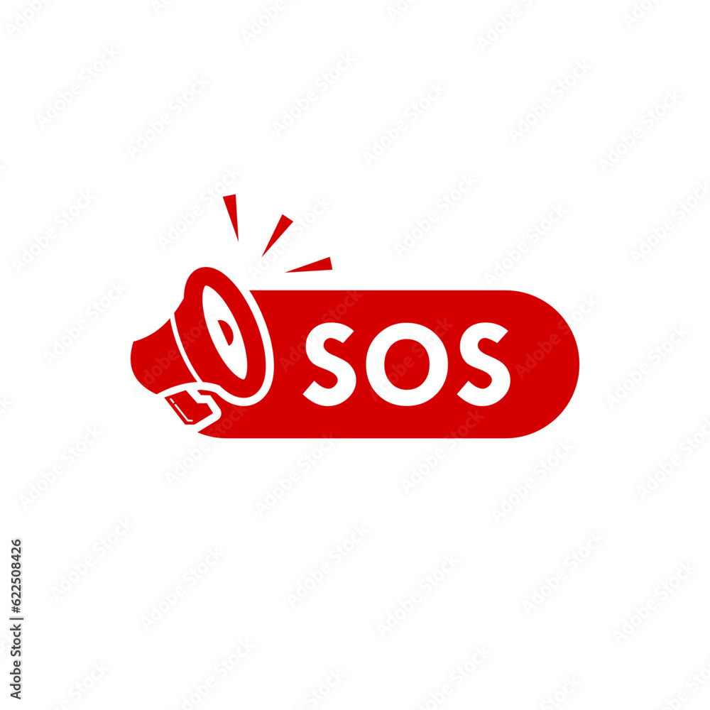 SOS icon design logo template illustration - obrazy, fototapety, plakaty 
