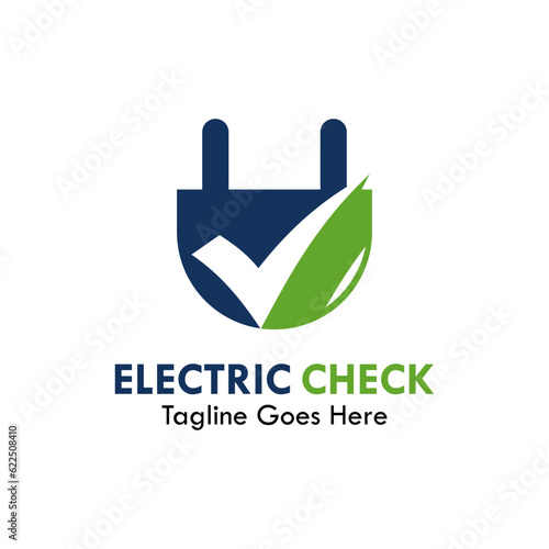 Electric check design logo template illustration