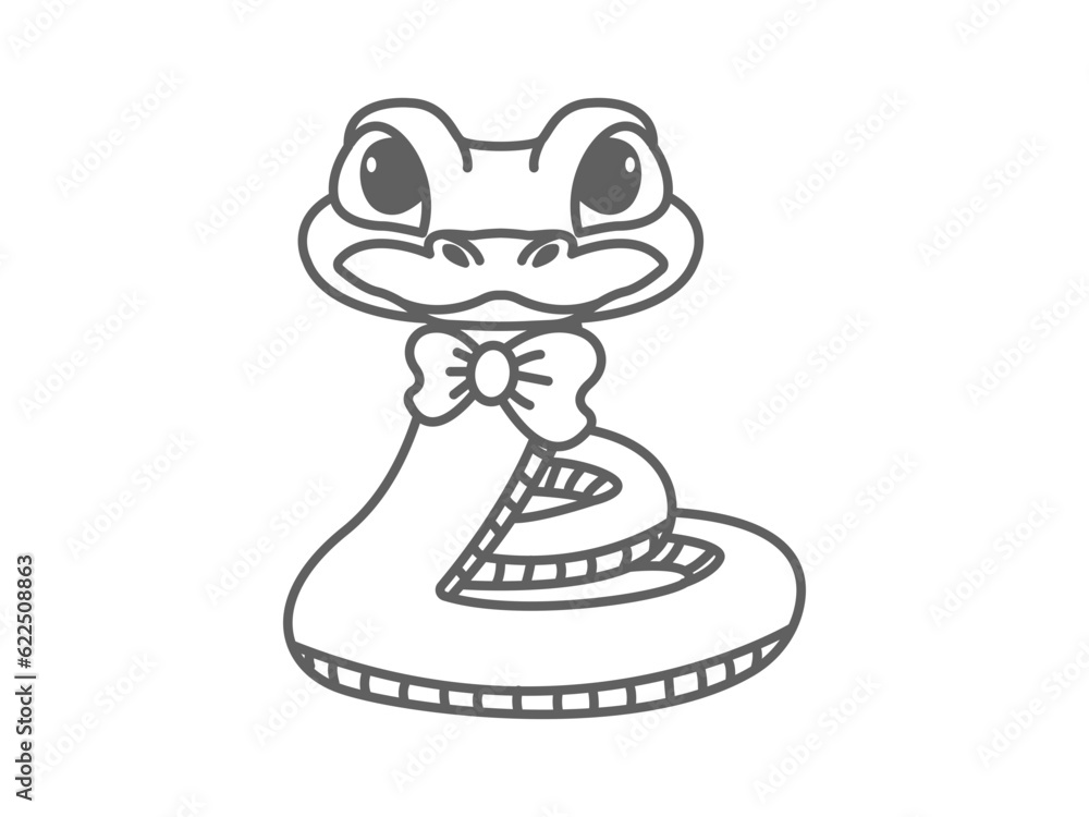 icon illustration of a cute snake wearing a bow tie icon illustration of a cute snake wearing a bow tie