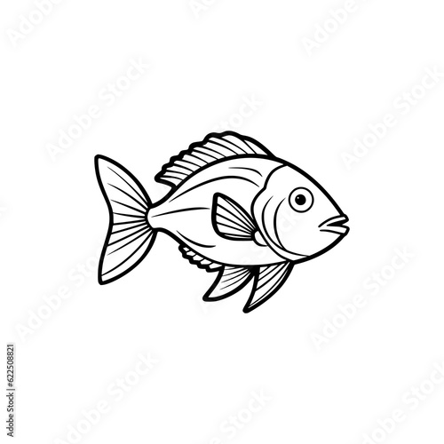 simple fishing company fish animal logo vector illustration template design