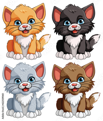 Collection of Cute Baby Tiger Cartoon Characters