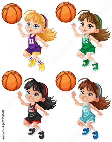 Female basketball player cartoon character