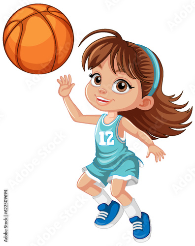 Female basketball player cartoon character