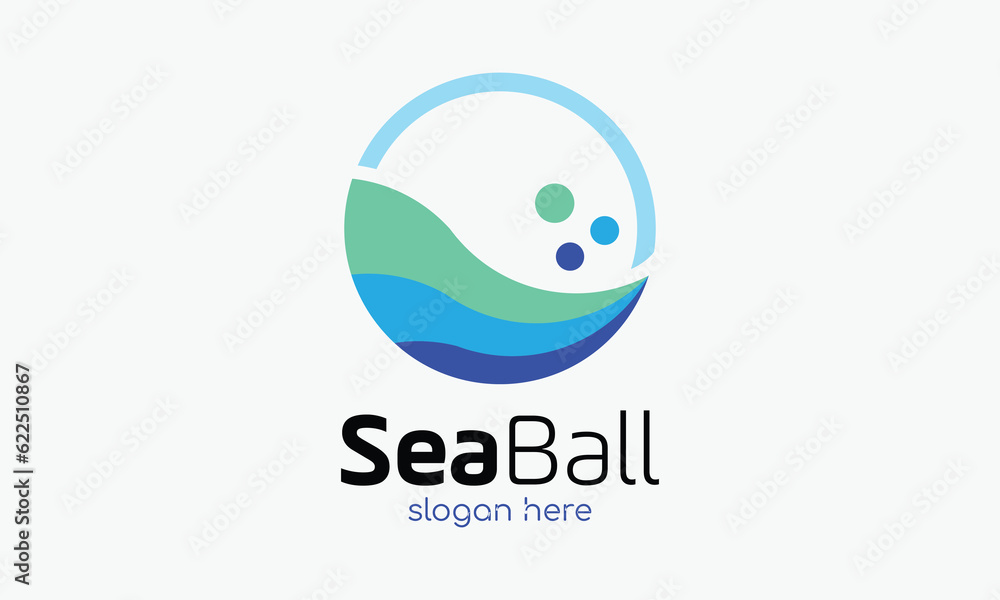 Logo vector nature concept sea water wave ocean blue style design holiday icon Logo vector nature concept sea water wave ocean blue style design holiday icon