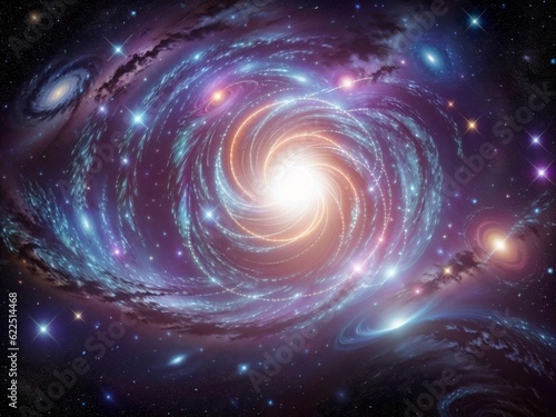 A swirling nebula of stars and gas
