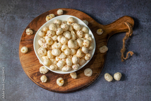 makhana is lotus seeds or fox nuts used to preparing various foods in India.