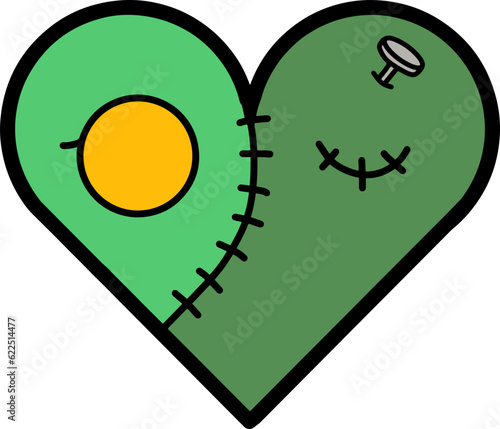 Frankenstein in the form of a heart