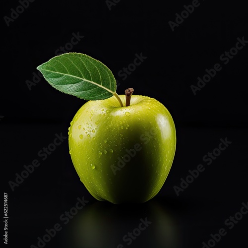photo of a apple fruit in black background