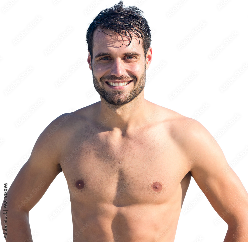 Digital png photo of muscular caucasian man on transparent background