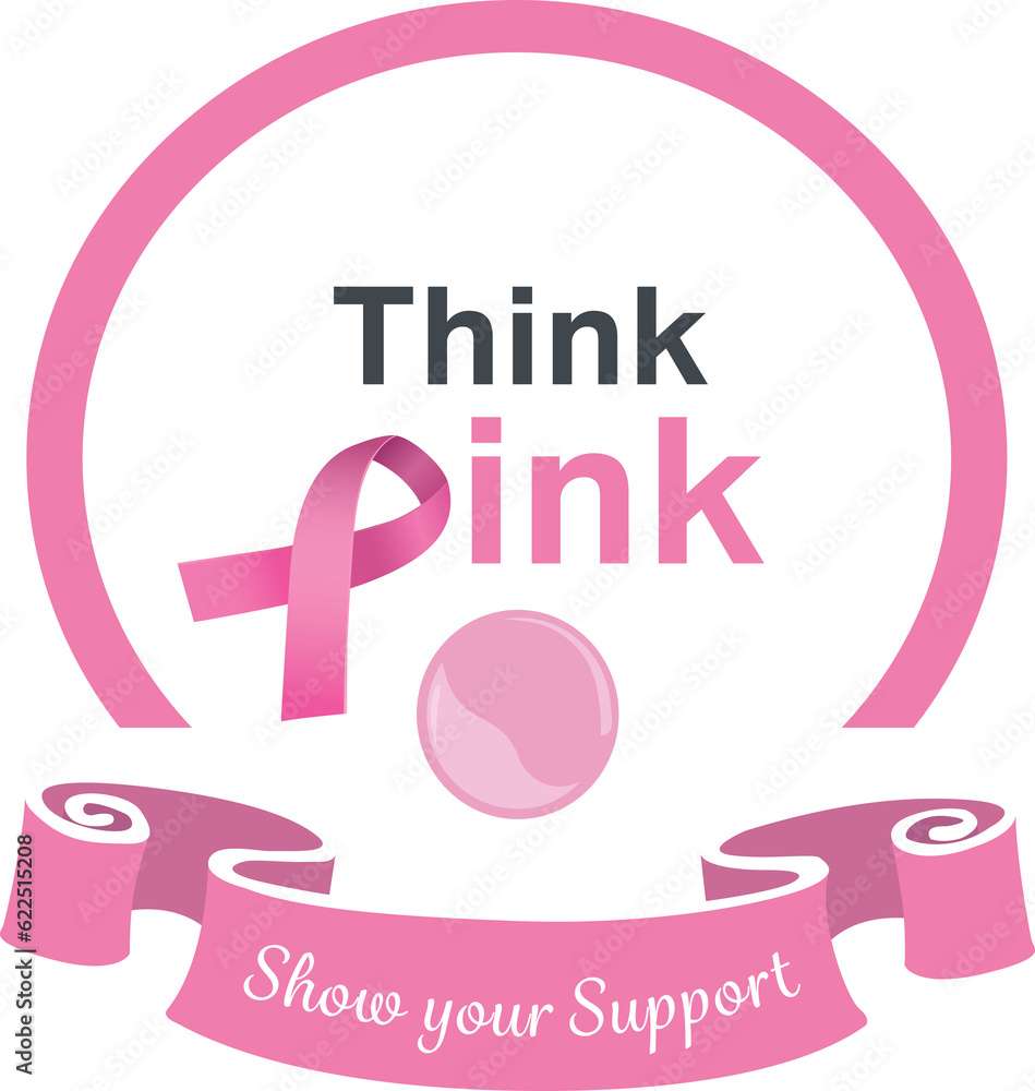 Digital png illustration of think pink text on transparent background