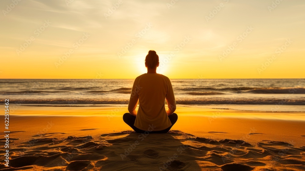 Women meditate, yoga. Psychic women considers mind and heart. Spirituality, esotericism, with bokeh defocused lights. universe, Generative AI illustration Women meditate, yoga. Psychic women considers mind and heart. Spirituality, esotericism, with bokeh defocused lights. universe, Generative AI illustration