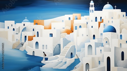 Santorini in greece abstract visions