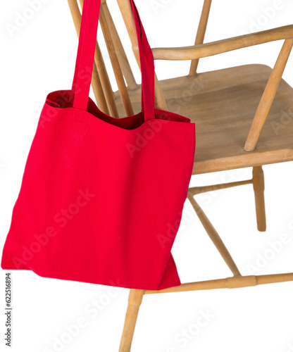 Digital png illustration of shopping bags and chair on transparent background