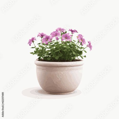 pink flowers in a pot ai generated 