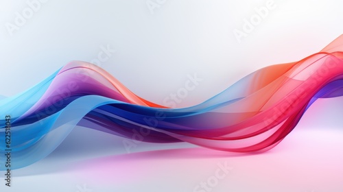 Vibrant and dynamic wave of colorful fabric flowing gracefully on a clean white background