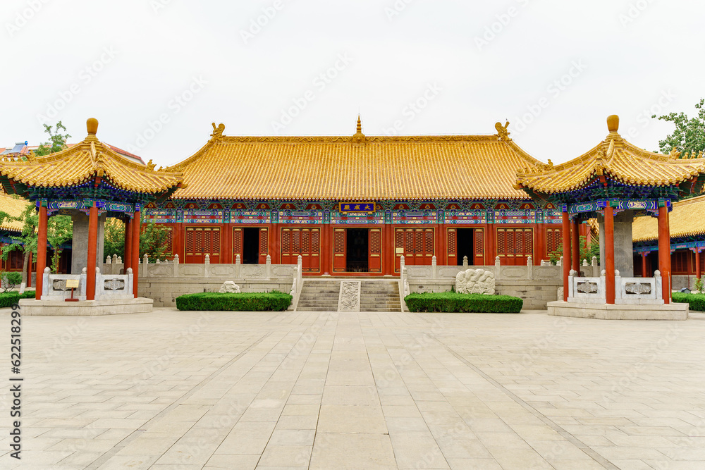 Landscape of the ancient architecture Fu Xue Confucian Temple in Jinan, Shandong