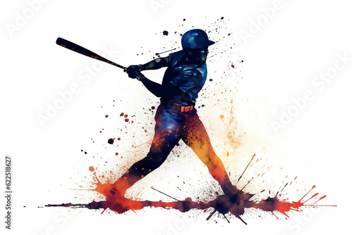 baseball player swinging a baseball bat silhouette vector
