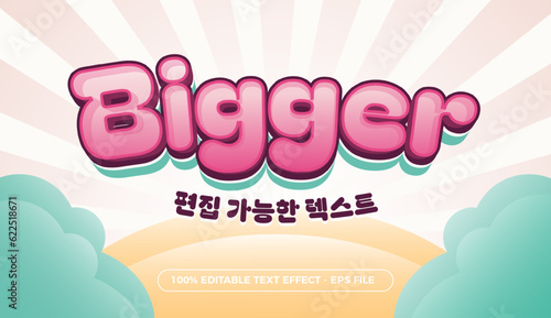 Korean Text, funny style editable 3d text effect