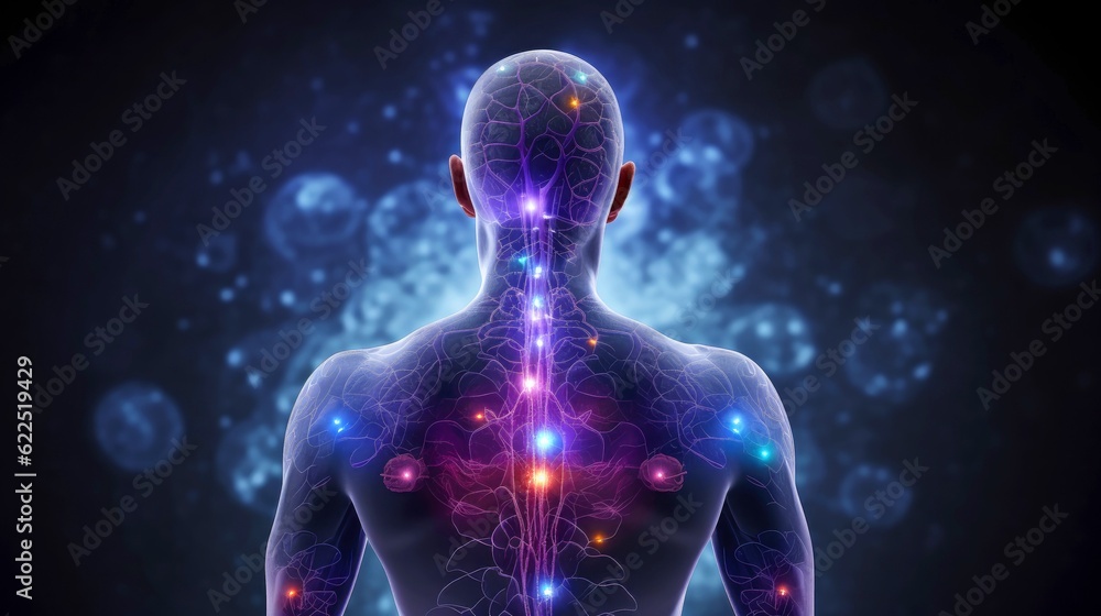 Energy of Thought. Human head emitting abstract fractal structure to illustrate working of human mind, Generative AI illustration Energy of Thought. Human head emitting abstract fractal structure to illustrate working of human mind, Generative AI illustration