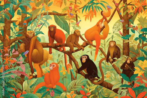 Wild Expressions: Artistic Monkey Encounters in the Jungle