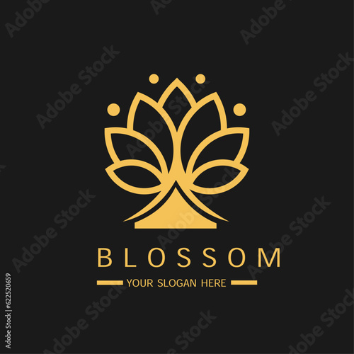 Blossom Nature Luxury Company Logo Vector Template