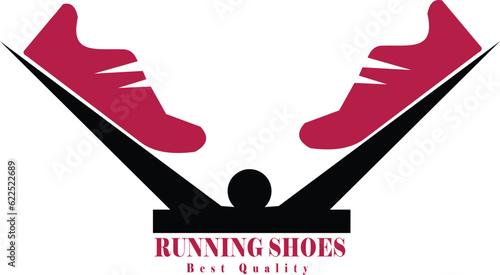 Vector sports shoes with colored outlines