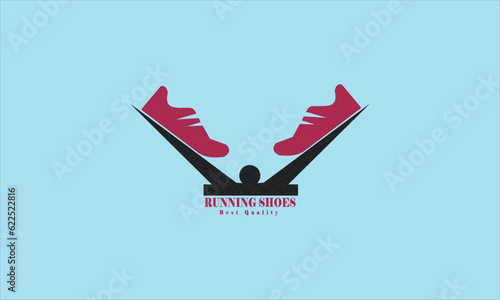Vector sports shoes with colored outlines
