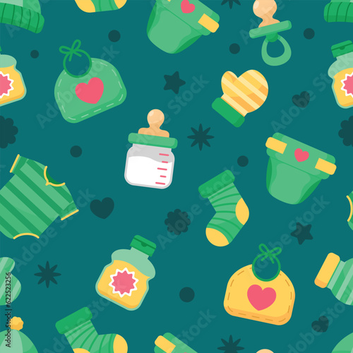 Clothes And Baby Equipment Seamless Pattern