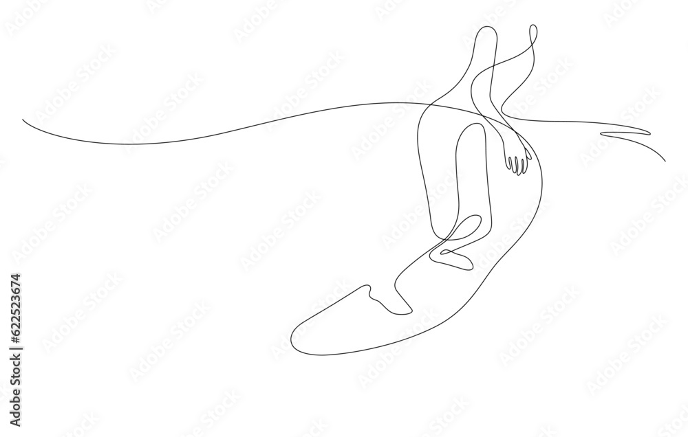 wave surfing balancing line art in one line drawing wave surfing balancing line art in one line drawing