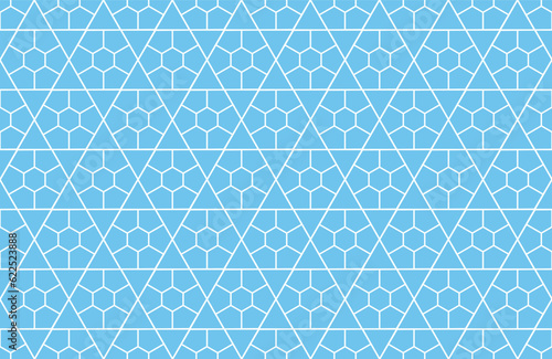 The geometric pattern with lines. Seamless vector background. White and blue texture. Graphic modern pattern. Simple lattice graphic design