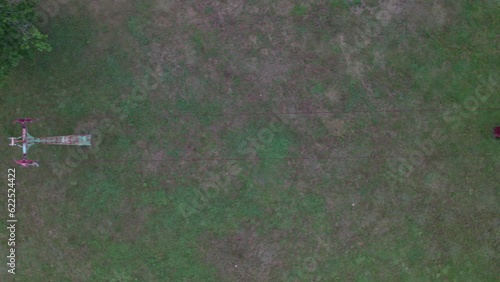 Aerial top down video of abandoned skyline at Rocky Point, RI photo