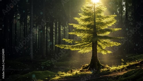Black Forest Majesty: A Sylvan Gem - Image of a stunning tree in the enchanted Black Forest. Perfect for eco-travel, nature, and forest-themed content. Reworked generative AI.