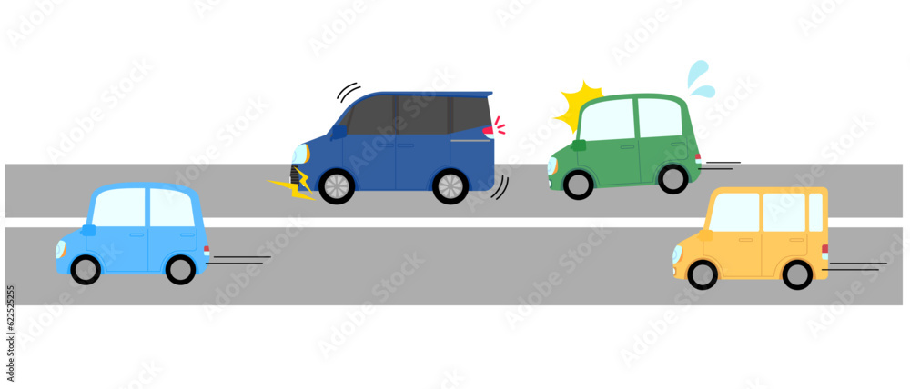 前車の急ブレーキにびっくりしている後続車 Stock Vector | Adobe Stock
