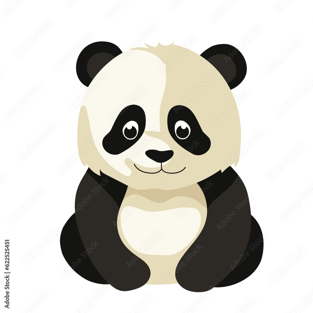 Cute panda sitting cartoon, vector illustration Cute panda sitting cartoon, vector illustration