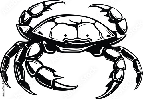 Crab Logo Monochrome Design Style