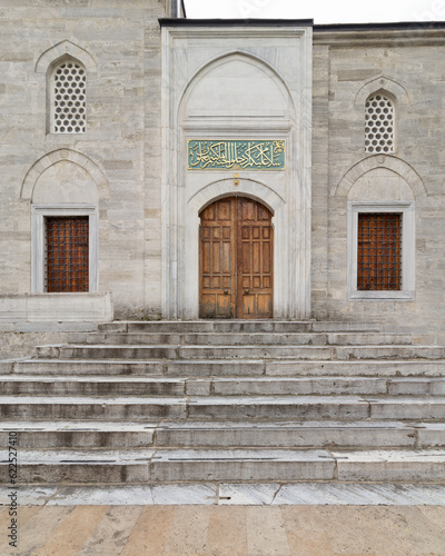 Closed Entrance of Yeni Valide I Mosque, or Yeni Valide Camii, an 18th century Ottoman mosque located in Uskudar district, on the Asian side of Istanbul, Istanbul, Turkey © Khaled El-Adawi