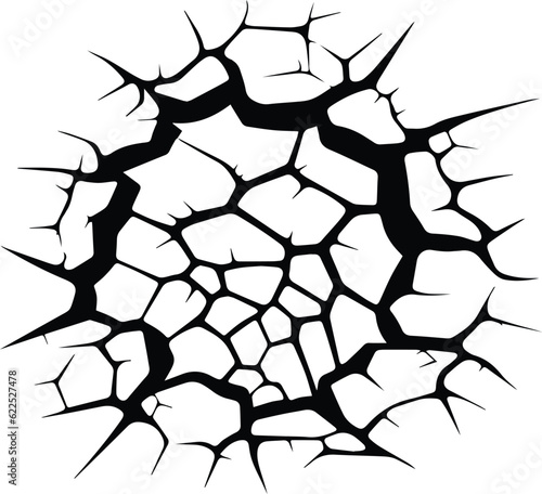 Cracked Floor Logo Monochrome Design Style