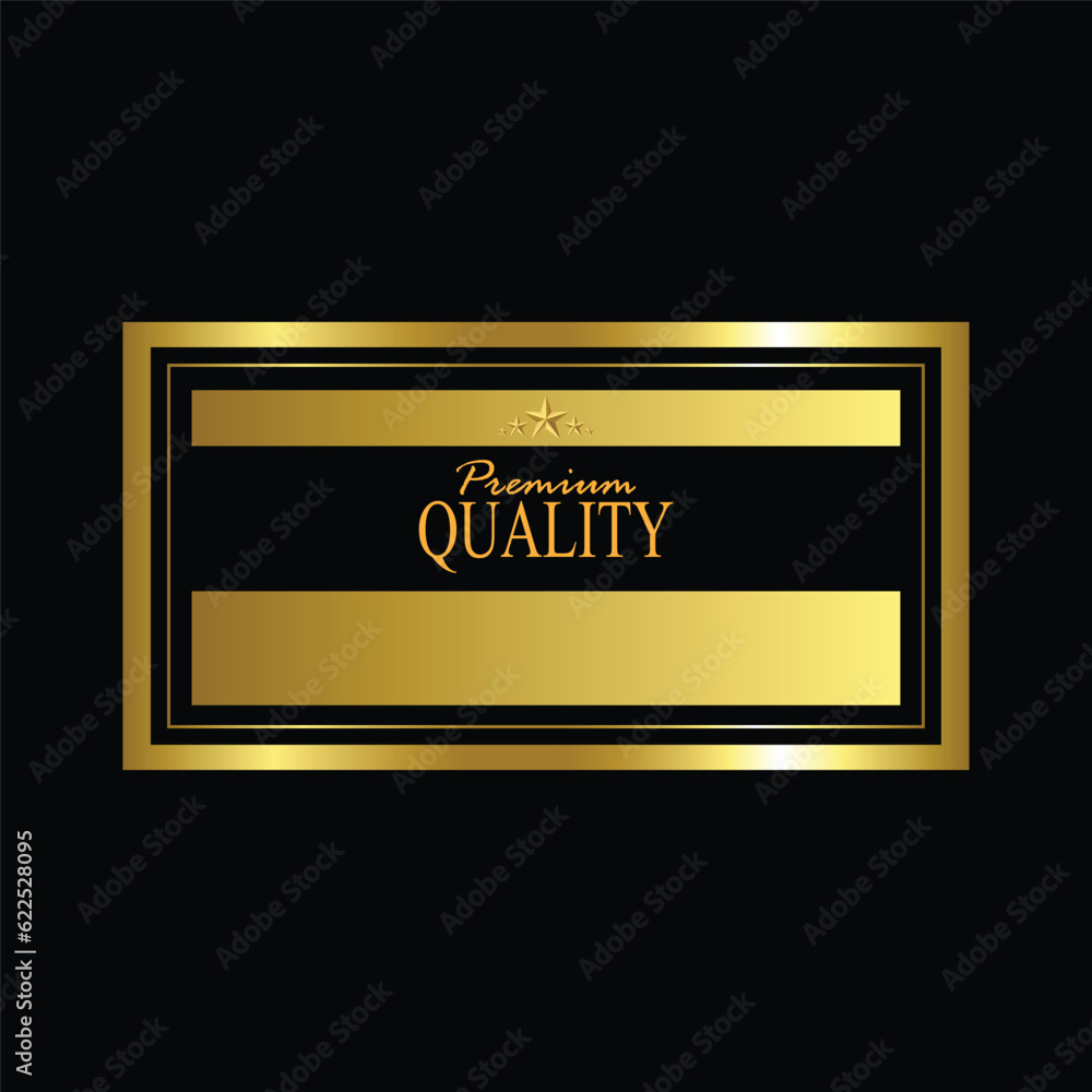 Luxury premium golden badge labels. premium quality. vector illustration