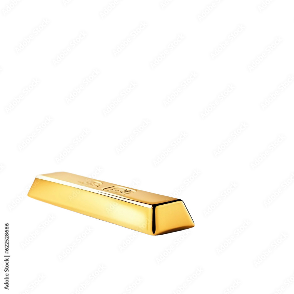 Gold bullion on transparent background. AI-generated. Gold bullion on transparent background. AI-generated.