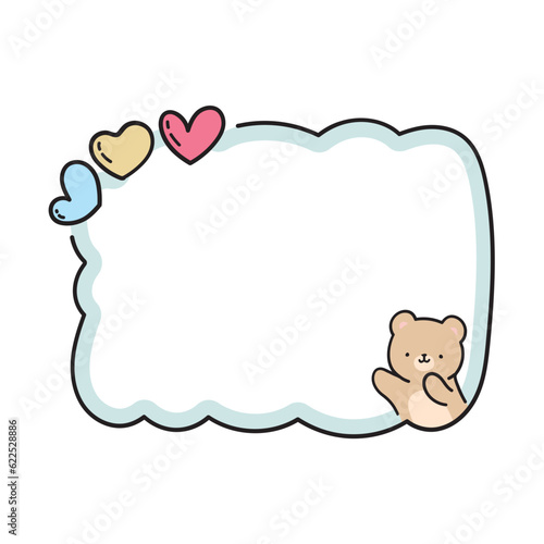 Cute handdrawn frame. Colorful doodle frame