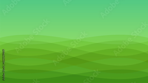 緑色の波のような幾何学模様のベクター背景素材