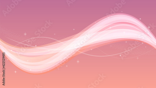 キラキラ輝くピンクのウェーブのベクター背景画像