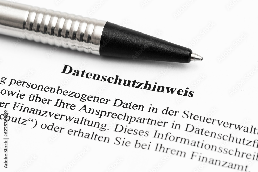 Obraz premium Datenschutzhinweis